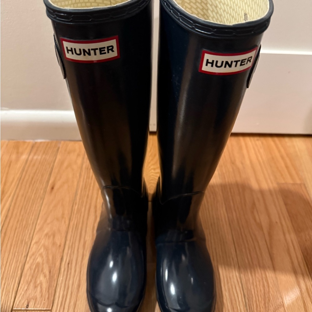 Hunter Tall Rain Boots Navy Blue